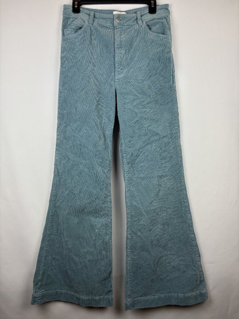 31 Rolla's Flared Pants Turquoise Corduroy Stretch Flare Leg Cotton High Rise